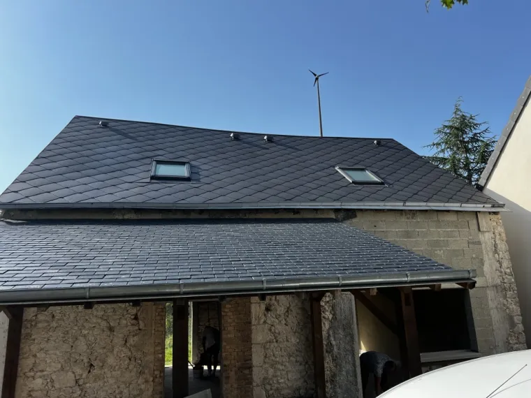 Peinture sur toiture en ardoise fibrociment à Saran, Olivet, Marie Habitat